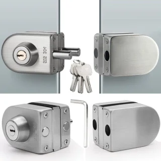 Universeel Deurslot voor Glas 10-12 mm Zilver