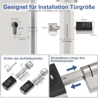 Vingerafdruk Deurslot Elektronisch 30-70 mm