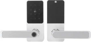 Vingerafdruk deurslot met wachtwoord en app, 15.3 cm, zilver