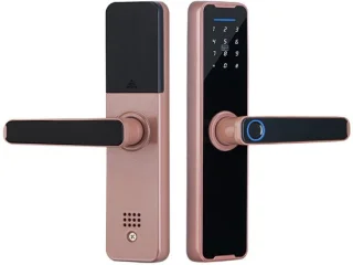 Vingerafdruk deurslot - slim elektronisch deurslot met digitale toetsenbordcode (roze)