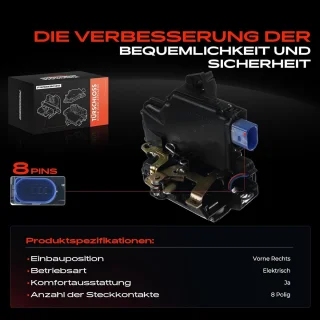 VW/Skoda Deurslot servomotor rechts 8-polig (Polo 9N, Transporter V, Fabia I)