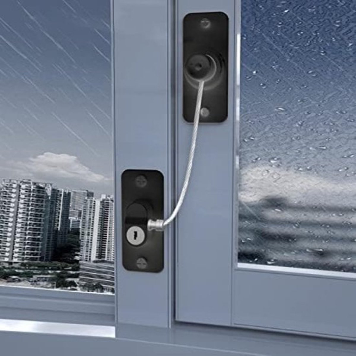 De Window Security Lock 2pcs Self Adhesive UPVC with Key in één oogopslag