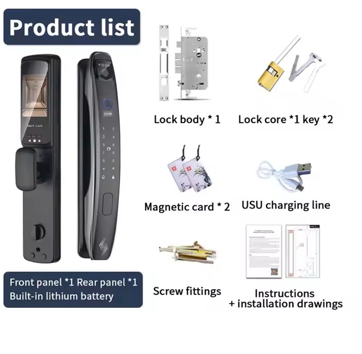 Xsdts 3D Face Smart Biometrisch Deurslot