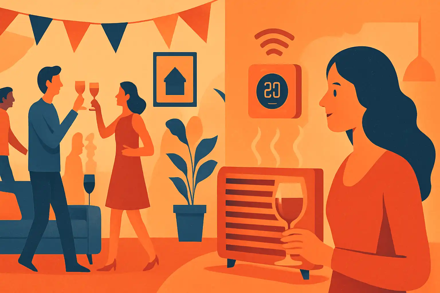 Slim verwarmen tijdens een feestje: zo hou je gasten comfortabel zonder onnodig te stoken