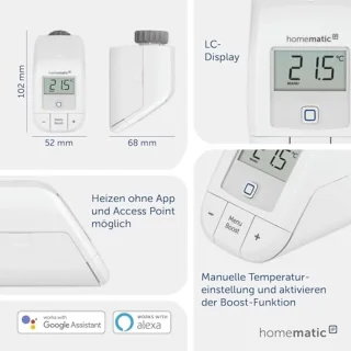 Slimme radiatorthermostaten set - 3x digitale thermostaten voor optimale verwarming, energiebesparing, bediening via app en spraak