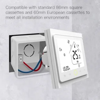 Programmeerde Wi-Fi Thermostaat met Touchscreen | Afstandsbediening via Smartphone | Compatibel met Alexa en Google Home