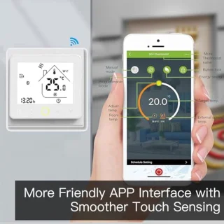 Programmeerde Wi-Fi Thermostaat met Touchscreen | Afstandsbediening via Smartphone | Compatibel met Alexa en Google Home