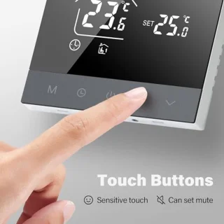 Programmeerde WiFi Thermostaat voor Elektrische Vloerverwarming 16A - LCD Touchscreen, Compatibel met Alexa en Google Assistant