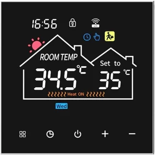 Slimme Wifi Thermostaat met Touchscreen en Afstandsbediening - Energiezuinig en Programmeerbaar