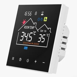 Slimme Wifi Thermostaat met Touchscreen en Afstandsbediening - Energiezuinig en Programmeerbaar