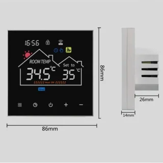 Slimme Wifi Thermostaat met Touchscreen en Afstandsbediening - Energiezuinig en Programmeerbaar