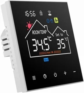 Slimme Wifi Thermostaat met Touchscreen en Afstandsbediening - Energiezuinig en Programmeerbaar