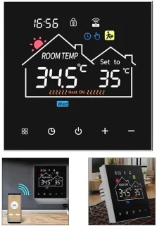 Slimme Wifi Thermostaat met Touchscreen en Afstandsbediening - Energiezuinig en Programmeerbaar