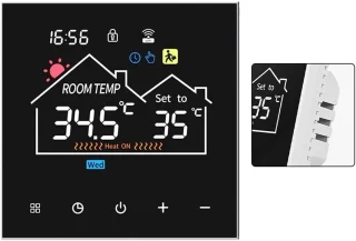 Slimme Wifi Thermostaat met Touchscreen en Afstandsbediening - Energiezuinig en Programmeerbaar