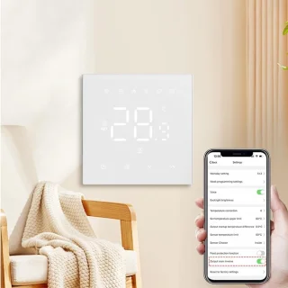 Slimme Wifi Thermostaat Voor Vloerverwarming - Programmeerbare Temperatuurregelaar Met Smart Life App