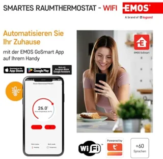 Slimme kamerthermostaat met WiFi en app voor verwarmings- en koelsystemen