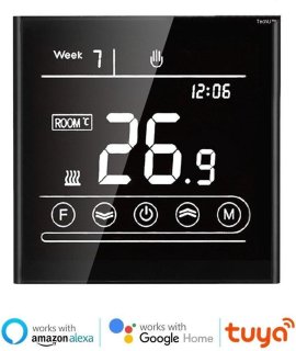 De TechU™ Slimme Thermostaat Vita – Alleen voor Elektrische Vloerverwarming – Zwart – Google Assistant & Amazon Alexa – App & Wifi in één oogopslag