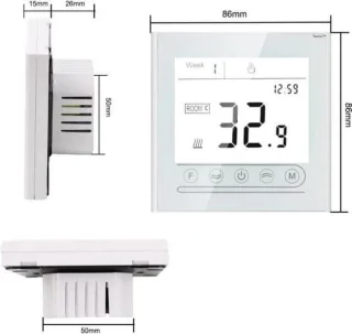 TechU™ Slimme Thermostaat Vita – Alleen voor Elektrische Vloerverwarming – Zwart – Google Assistant & Amazon Alexa – App & Wifi