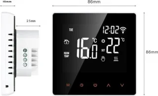 Slimme thermostaat - Thermostaat voor cv - Termostaat - Thermostaatknop - Voor elektrische vloerverwarming - Via Wifi - Wifi thermostaat - Digitale thermostaat - Slimme thermostaat voor centrale verwarming - Thermostaat