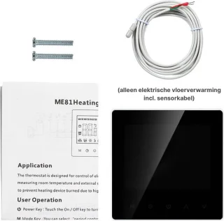 Slimme thermostaat - Thermostaat voor cv - Termostaat - Thermostaatknop - Voor elektrische vloerverwarming - Via Wifi - Wifi thermostaat - Digitale thermostaat - Slimme thermostaat voor centrale verwarming - Thermostaat