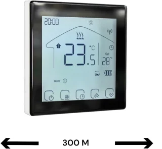 Smart WiFi Draadloze Thermostaat | Touchscreen | Voor C.V.-Installatie | Programmeerbaar | Tuya App | Google Home en Alexa | Zwart | Smartlife