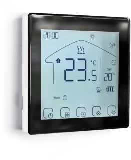 Smart WiFi Draadloze Thermostaat | Touchscreen | Voor C.V.-Installatie | Programmeerbaar | Tuya App | Google Home en Alexa | Zwart | Smartlife