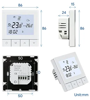 Digitale Programmeerbare Week Thermostaat met LCD Touchscreen voor Slimme Waterverwarming