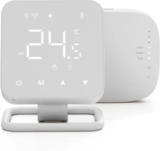 Slimme Draadloze Thermostaat voor Gasboilers en Vloerverwarming - Touchscreen, Compatibel met Alexa en Google Assistant