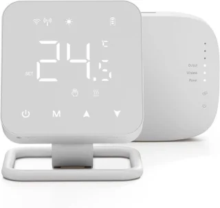 Slimme Draadloze Thermostaat voor Gasboilers en Vloerverwarming - Touchscreen, Compatibel met Alexa en Google Assistant