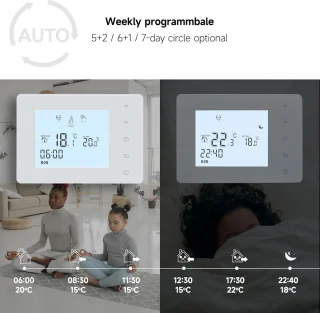 Slimme Thermostaat met LCD-scherm en Programmeerbare Functies