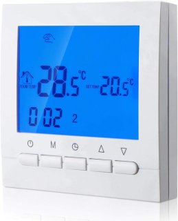 Thermostat numérique chauffage connexion 2 fils avec programmation 6 jours ouvrables et 2 périodes week-ends (Câble de sonde gratuit) review