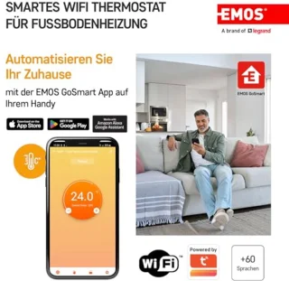 Slimme kamerthermostaat met app en wifi voor vloerverwarming - energiebesparend met touch-bediening