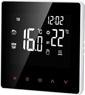 Digitale thermostaat 16A met touchscreen en LCD-display voor elektrische vloerverwarming