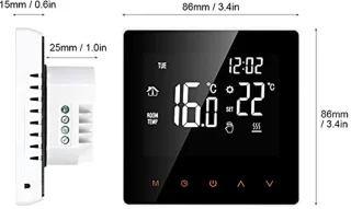 Digitale thermostaat 16A met touchscreen en LCD-display voor elektrische vloerverwarming