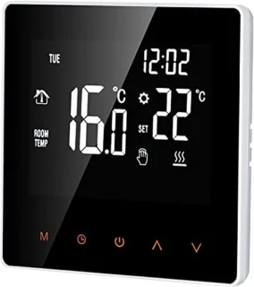 Digitale thermostaat 16A met touchscreen en LCD-display voor elektrische vloerverwarming