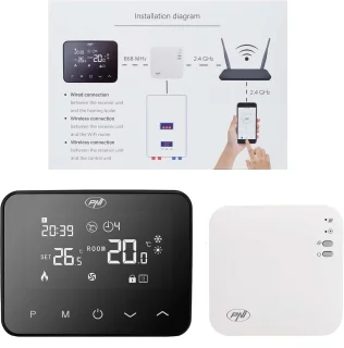 Draadloze slimme thermostaat met wifi voor verwarmingssystemen – 4 programma's, handmatige en economische modus, tuya smart bediening