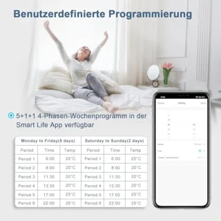 Slimme Inbouwthermostaat Wifi met Kristalglas, Digitale Kamerthermostaat, Compatibel met Alexa en Google Assistant, 16 Ampere, Grijs