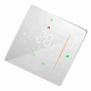 WiFi Slimme Thermostaat voor Vloerverwarming – Wekelijks Programmeerbaar, Touchbediening, Mobiele App & Spraakbediening, Compatibel met Alexa en Google Home, 5A, Wit