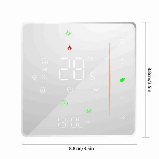 WiFi Slimme Thermostaat voor Vloerverwarming – Wekelijks Programmeerbaar, Touchbediening, Mobiele App & Spraakbediening, Compatibel met Alexa en Google Home, 5A, Wit