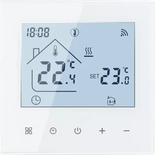 Slimme Wifi-thermostaat voor elektrische vloerverwarming - Digitaal touchscreen, temperatuurregelaar, compatibel met Alexa en Google