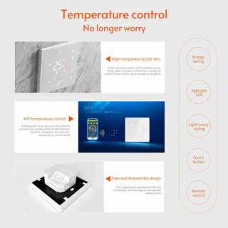 WIFI Thermostaat voor Watervloerverwarming - Programmeerbare Temperatuurregeling met Afstandsbediening - Geschikt voor Smart Home