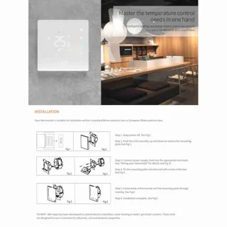 WIFI Thermostaat voor Watervloerverwarming - Programmeerbare Temperatuurregeling met Afstandsbediening - Geschikt voor Smart Home