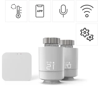 Slimme radiatorthermostaat starterset met hub voor wifi verwarming