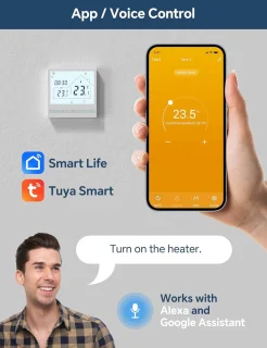 Slimme WIFI Verwarmingsthermostaat voor Elektrische Vloerverwarming - Compatibel met Alexa en Google Assistant