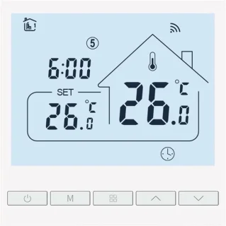 Slimme WIFI Verwarmingsthermostaat voor Elektrische Vloerverwarming - Compatibel met Alexa en Google Assistant