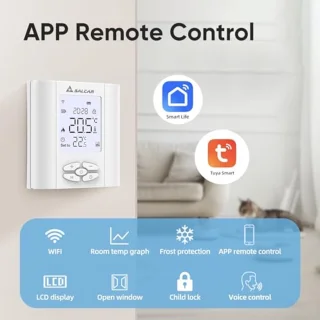 Slimme Thermostaat voor Waterverwarming - Programmeerbare WiFi Ruimtermostaat met Vochtsensor - Geschikt voor Vloerverwarming