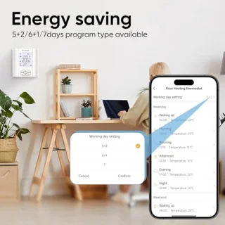 Slimme Thermostaat voor Waterverwarming - Programmeerbare WiFi Ruimtermostaat met Vochtsensor - Geschikt voor Vloerverwarming