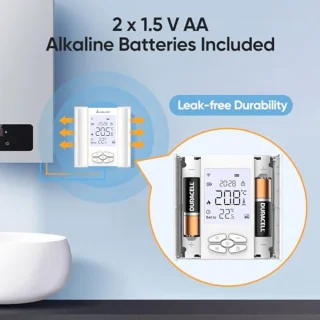 Slimme Thermostaat voor Waterverwarming - Programmeerbare WiFi Ruimtermostaat met Vochtsensor - Geschikt voor Vloerverwarming
