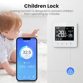 Wifi thermostaat met led-touchscreen - programmeerbaar, spraakbesturing en afstandsbediening