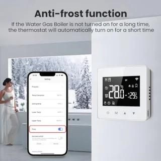 Wifi thermostaat met led-touchscreen - programmeerbaar, spraakbesturing en afstandsbediening